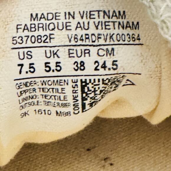 Converse All Star Shoes Womens 7.5 Beige Tan Canvas Shoreline Chucks Classic - Picture 10 of 11